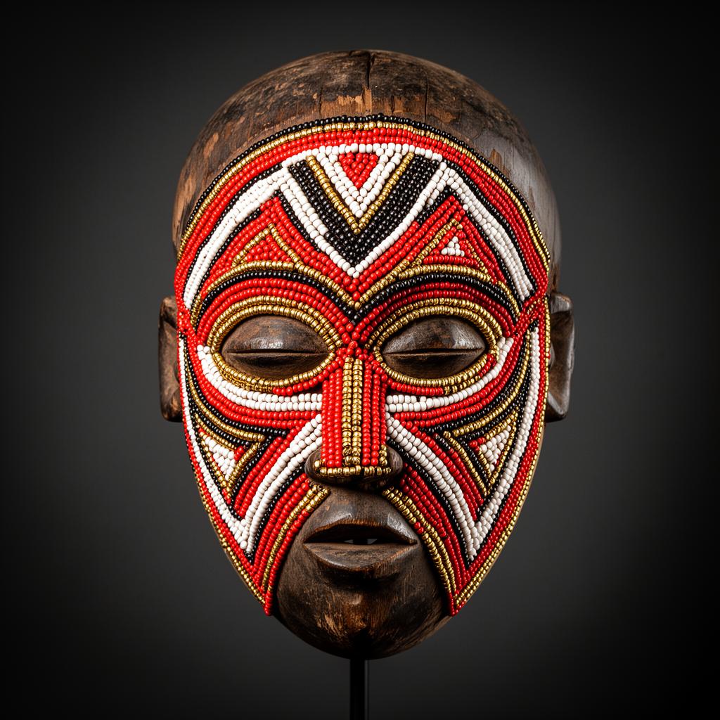 Beaded Ashanti Baluba Mask