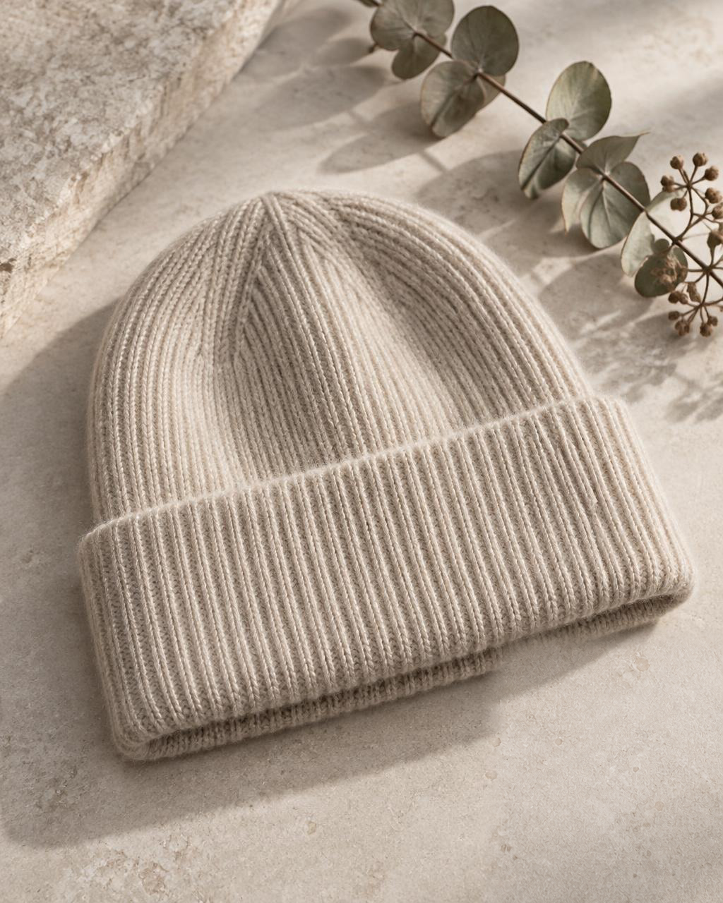 Atelier Cashmere Ribbed Beanie