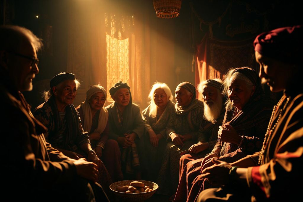 An apprentice studying beside an elder custodian